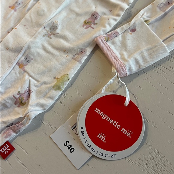Magnetic Me Pink Baby Beats Animals Music Footie 0-3 3-6 6-9 months - Picture 3 of 4
